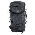 A black Osprey Tempest 44 hiking backpack shown against a plain white background, with its retail hangtag and a blue 'bluelight' tag attached.