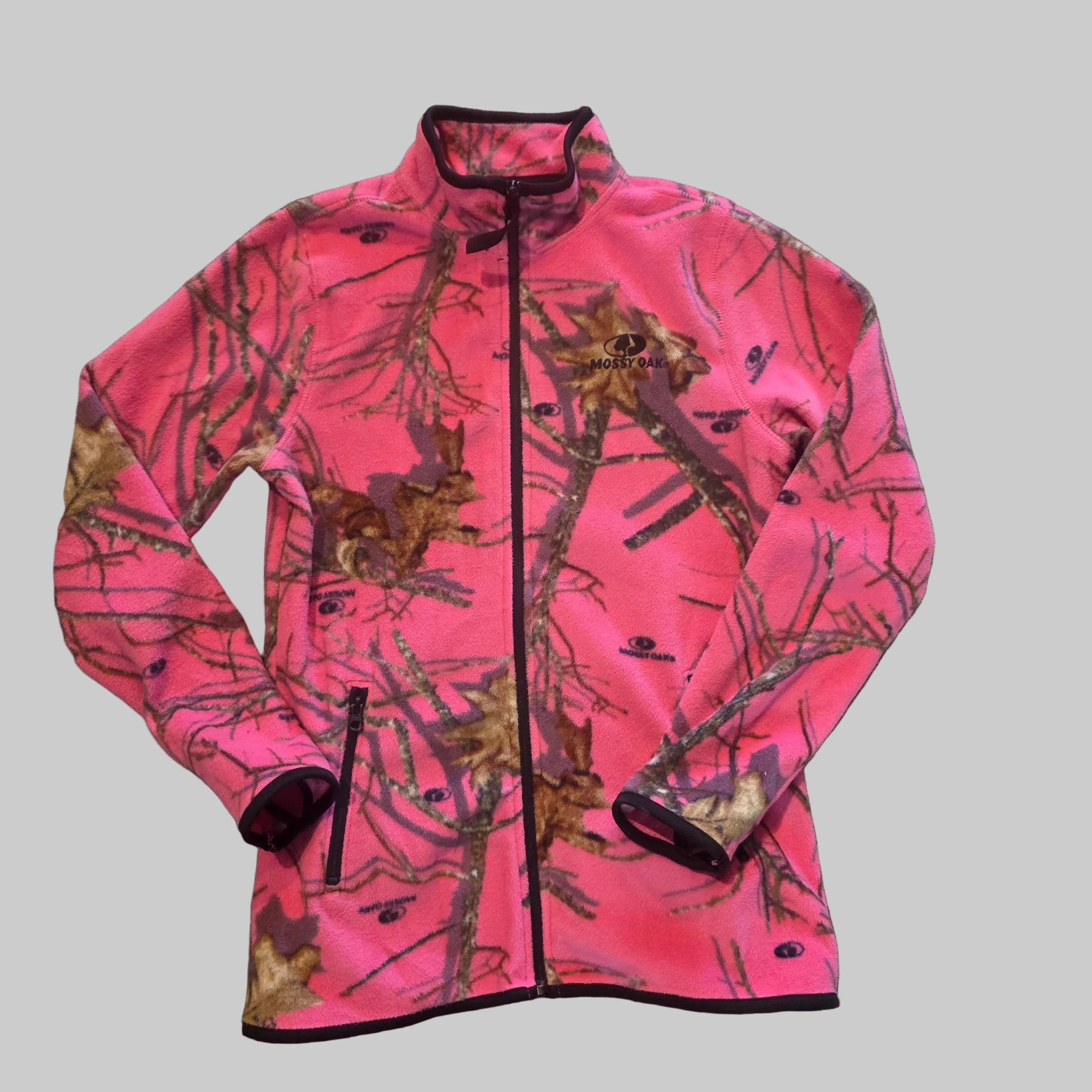 Mossy Oak Pink Camo Full-Zip Fleece Jacket-Women’s-SM