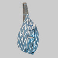 KAVU Rope Sling Bag – Blue Geometric Print-Used