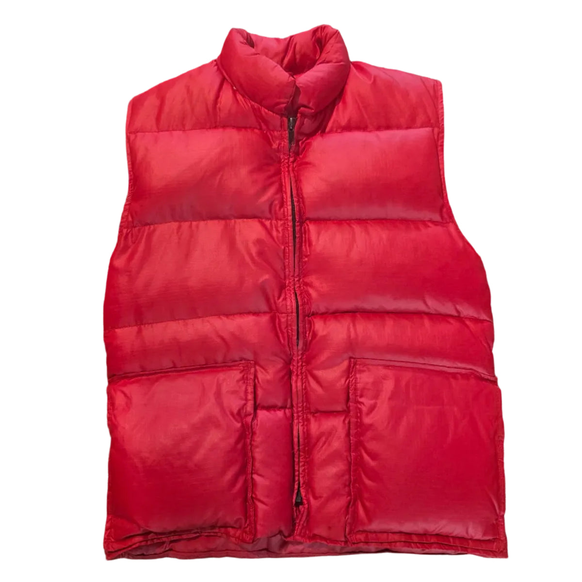 Vintage red puffer vest front