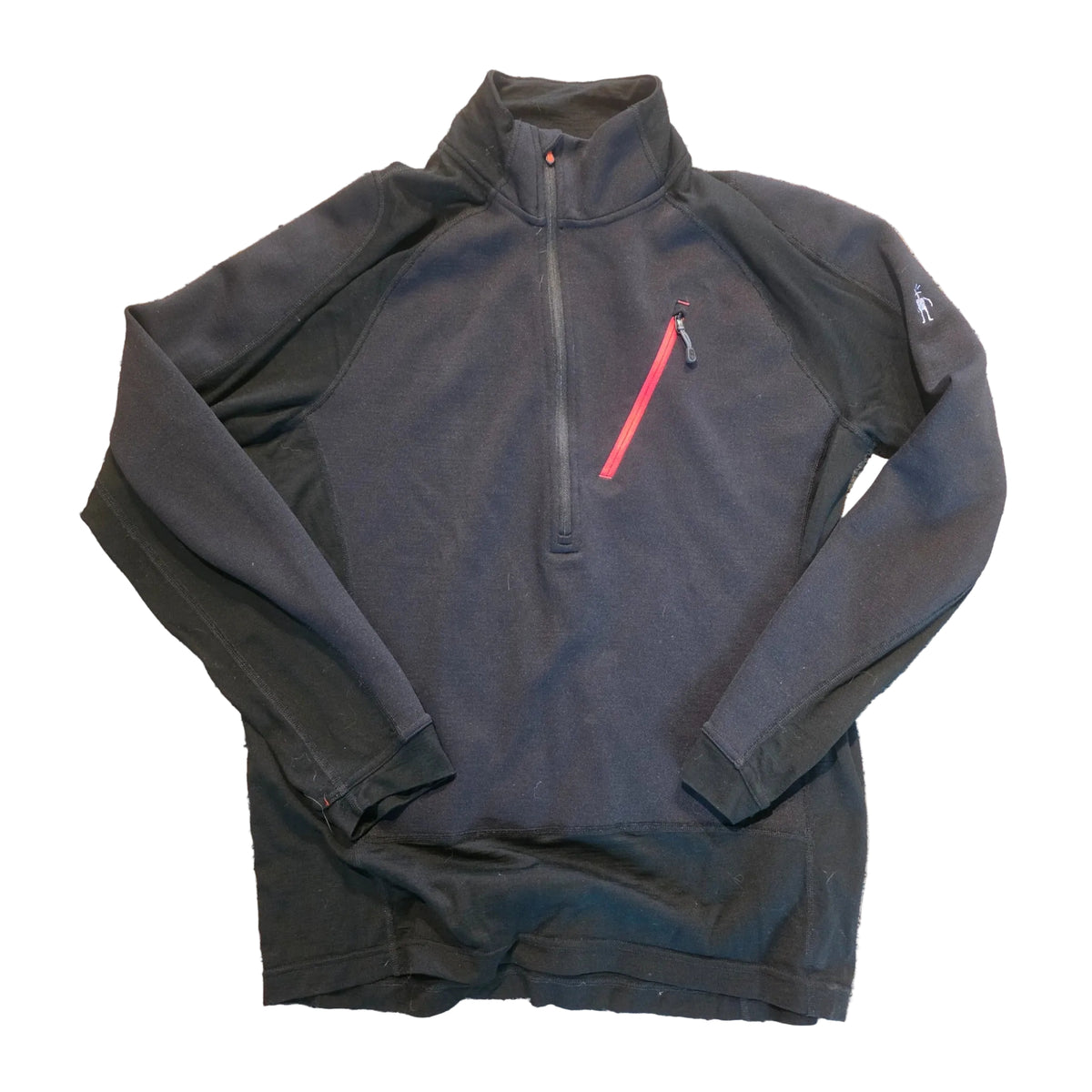Smartwool black half zip men's pullover front