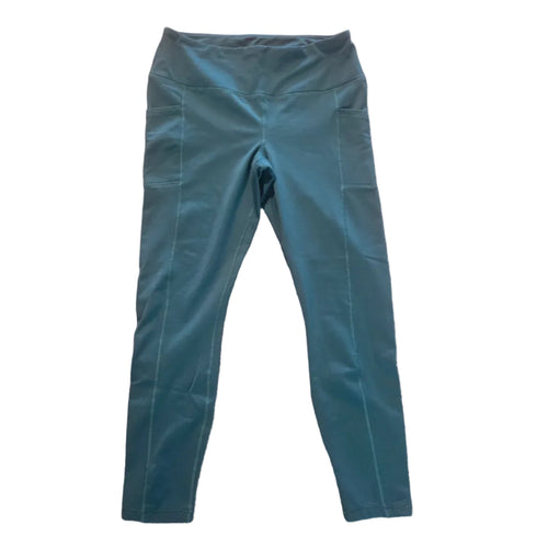 Teal yoga leggings full view