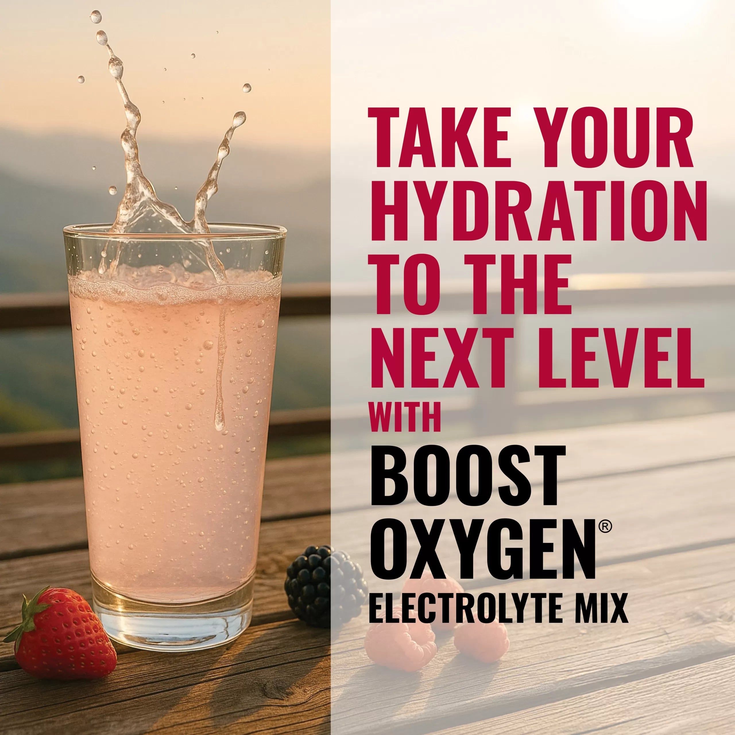 Boost Oxygen-Electrolyte Drink Mix – Mixed Berry Fizz (6 Packets)