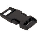 A black plastic quick-release buckle, likely a belt buckle or strap adjuster, shown on a plain white background.