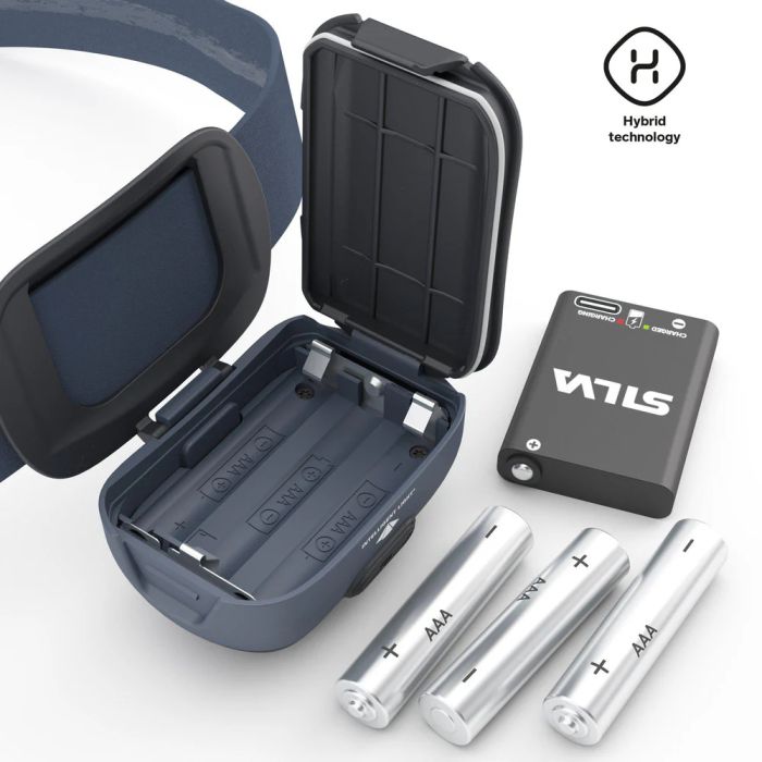 Battery case with batteries and a device labeled 'SIVA' on a white background