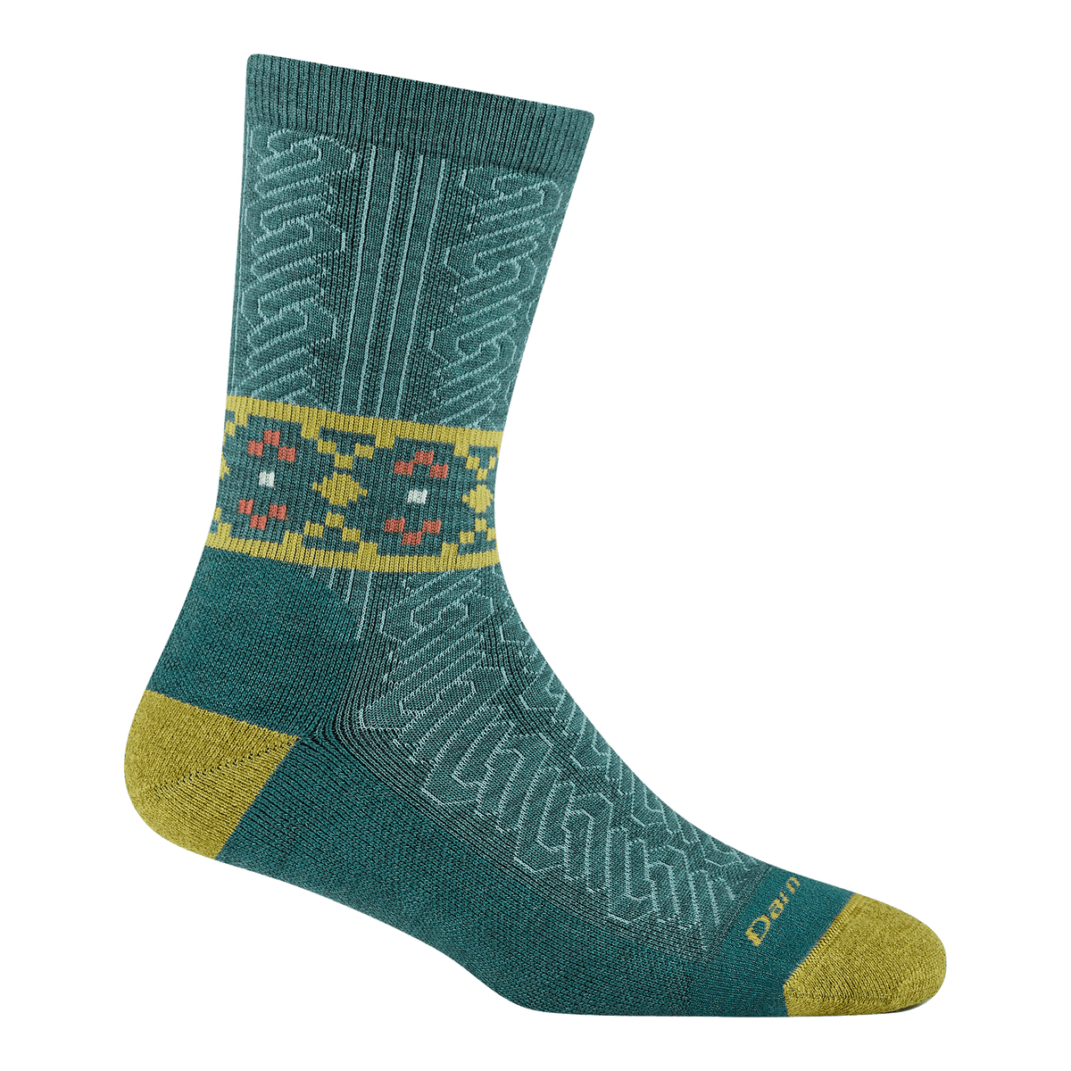 Darn Tough Nordic Twist Crew Lightweight Cushion Women's sock in Teal