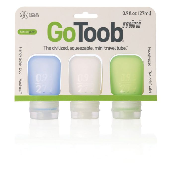 humangear-GoToob Mini 3-Pack – Clear/Green/Blue