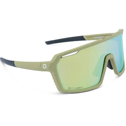 Optic Nerve-FixiePHENOM Matte Green w/ Brown Lens Gold Mirror