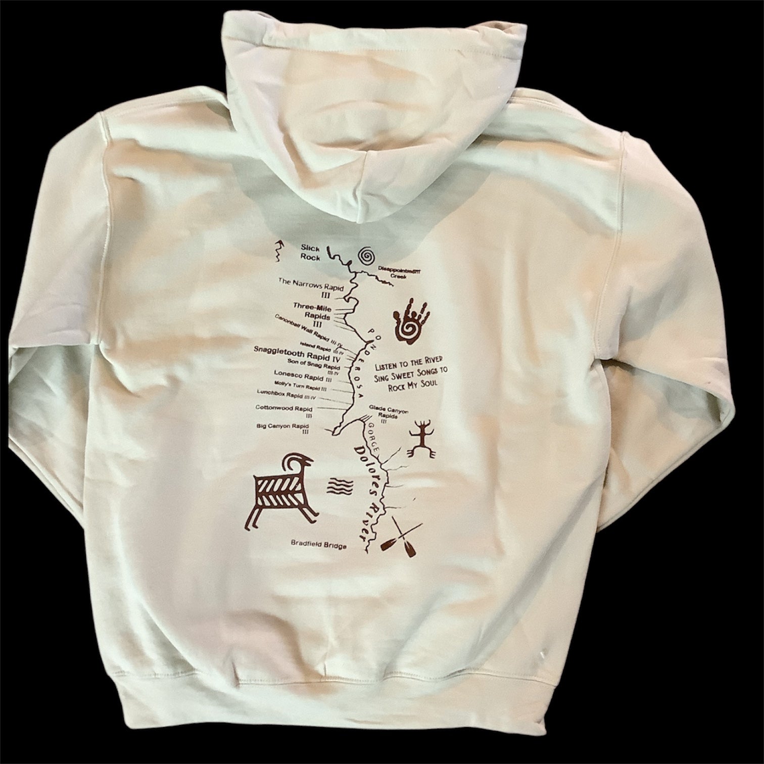Dolores River Map Hoodies