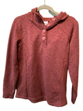 Columbia women's rust red button neck fleece pullover front