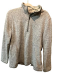 Eddie Bauer women's gray fleece lined quarter zip front