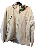 White Sierra cream and sage waterproof breathable jacket front