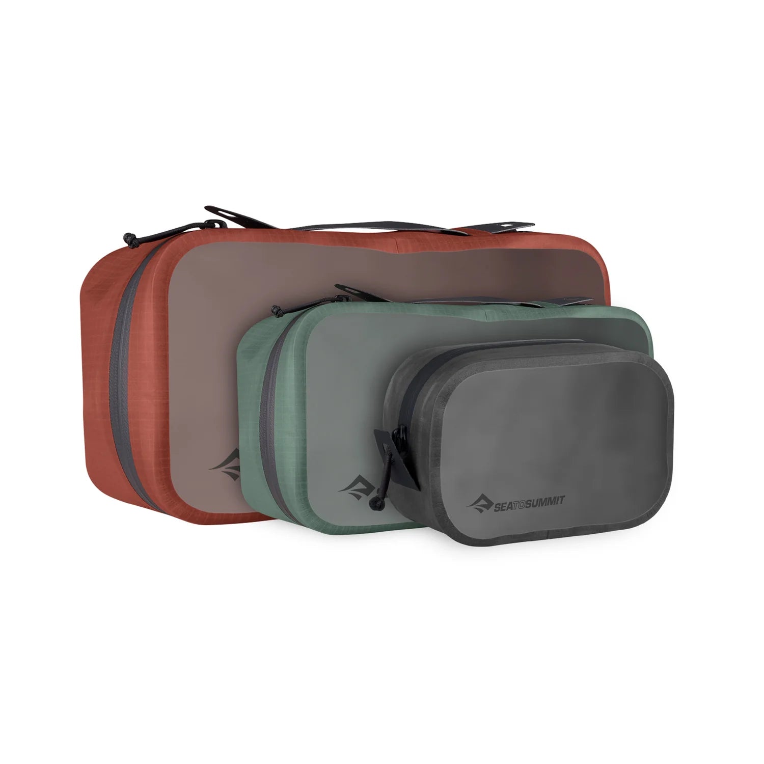 Hydraulic Packing Cube Set Multi 3-Piece [1] XS Green, [1] Small Red, [1] Medium Black