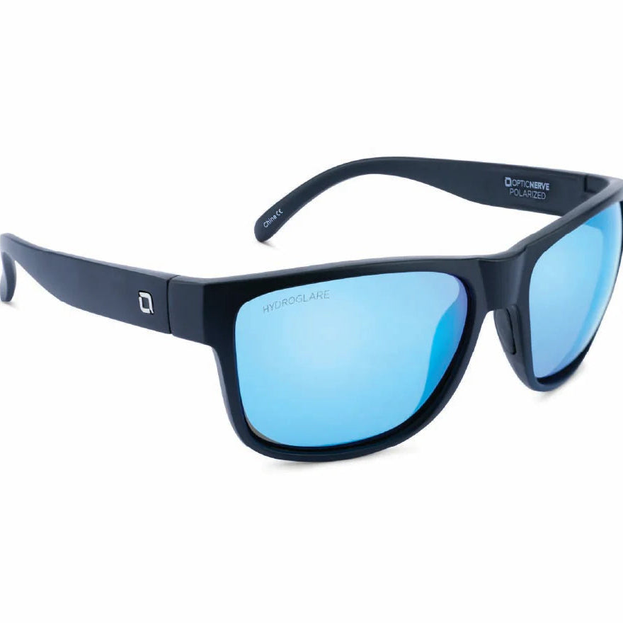 Optic Nerve-Kingfish Matte Black w/ HYDROGLARE Polarized Smoke Lens Ice Blue Mirror