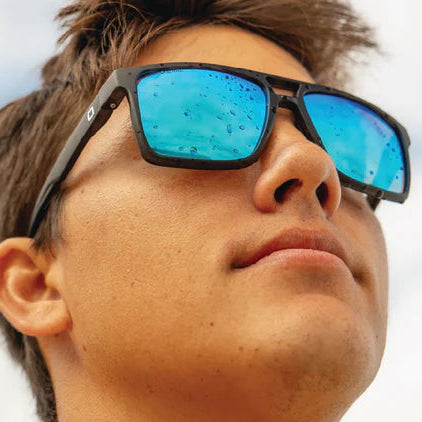 Optic Nerve-Larimer Matte Gray Tortuga w/ HYDROGLARE Polarized Smoke Lens Ice Blue Mirror