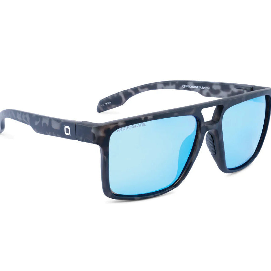 Optic Nerve-Larimer Matte Gray Tortuga w/ HYDROGLARE Polarized Smoke Lens Ice Blue Mirror