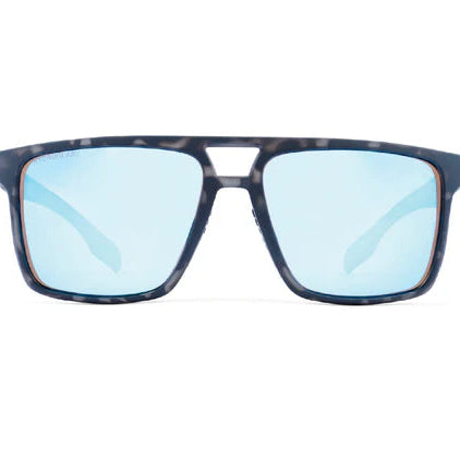 Optic Nerve-Larimer Matte Gray Tortuga w/ HYDROGLARE Polarized Smoke Lens Ice Blue Mirror
