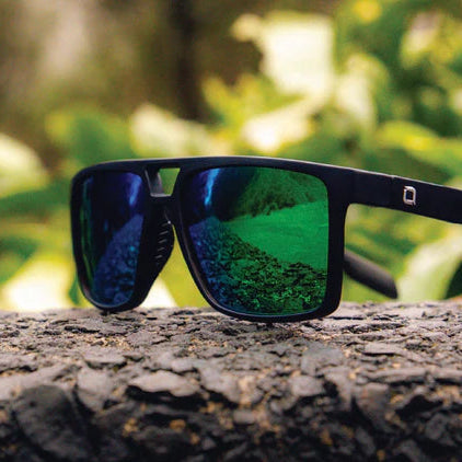 Optic Nerve-Larimer Matte Black w/ HYDROGLARE Polarized Brown Lens Green Mirror