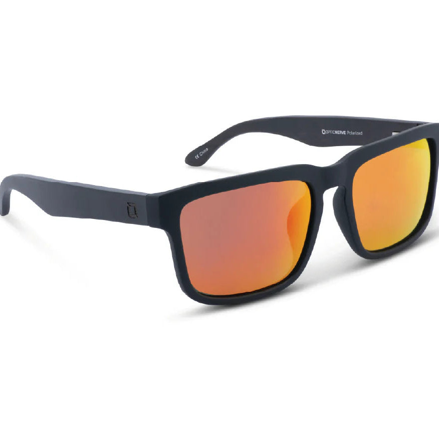 Optic Nerve-Mashup Matte Black + Wood w/ Polarized Gray Lens Red Mirror