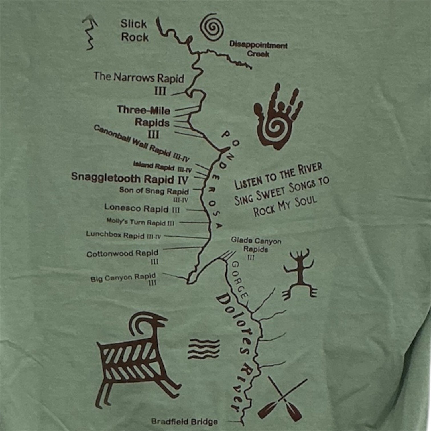 Dolores River Map T-Shirt