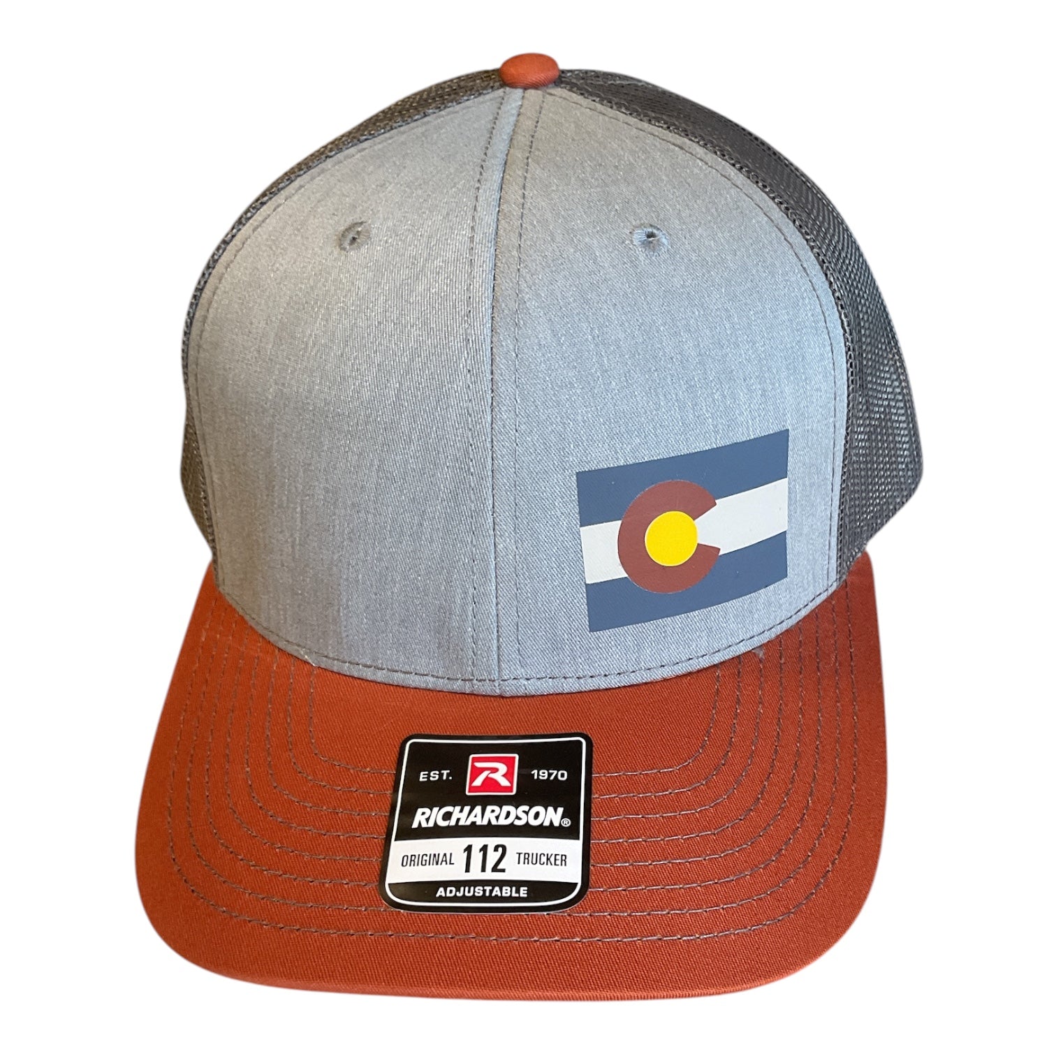 Colorado Flag Trucker Hat Orange/Charcoal/Gray