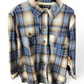 PURNELL-Plaid shirt jacket Blue plaid