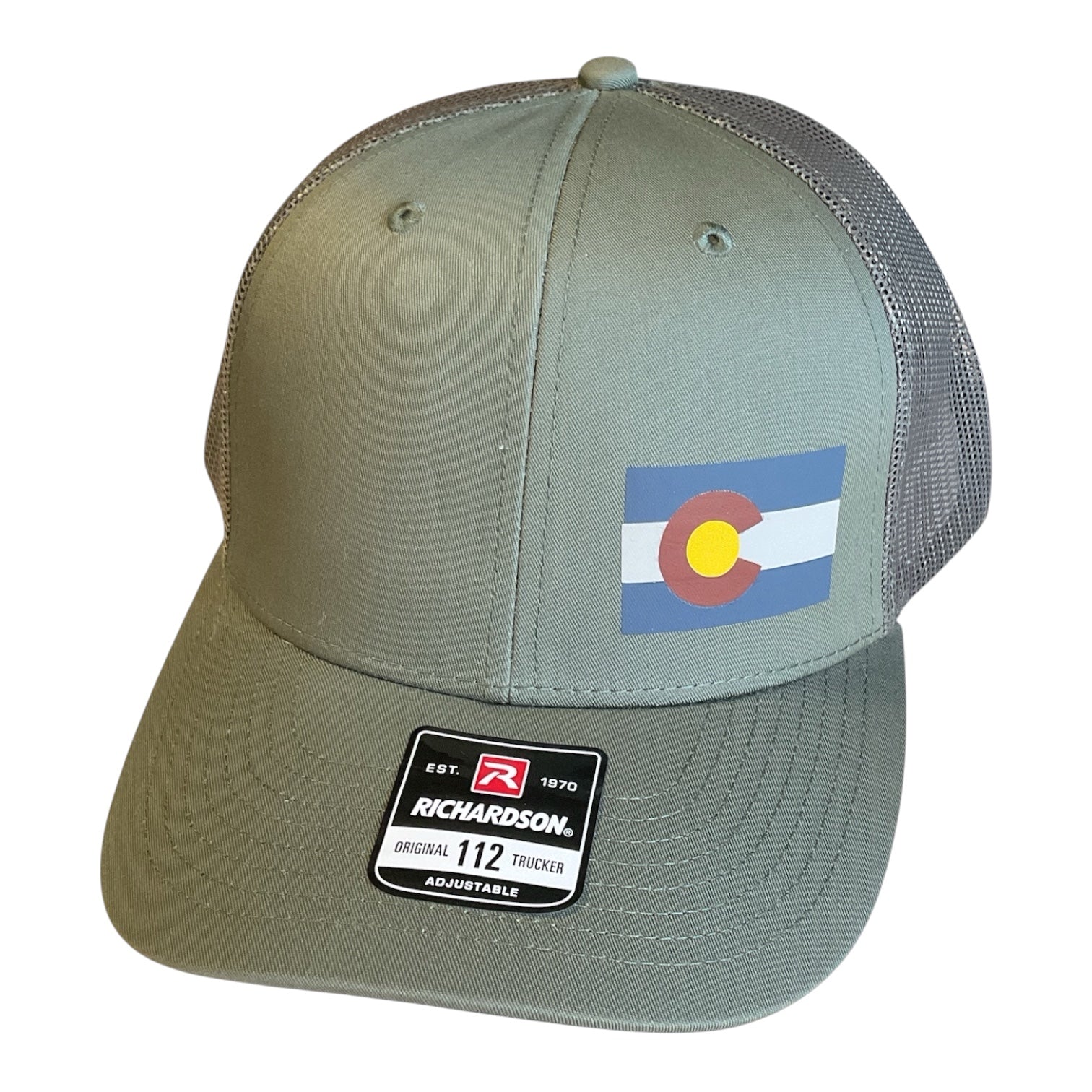 Colorado Flag Trucker Hat Army Green