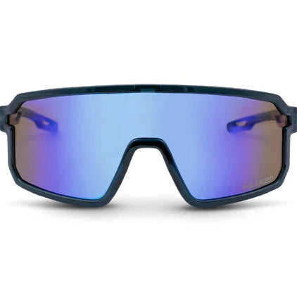 Optic Nerve-Scraggy Shiny Crystal Dark Blue  Polarized Brown Lens Blue Mirror