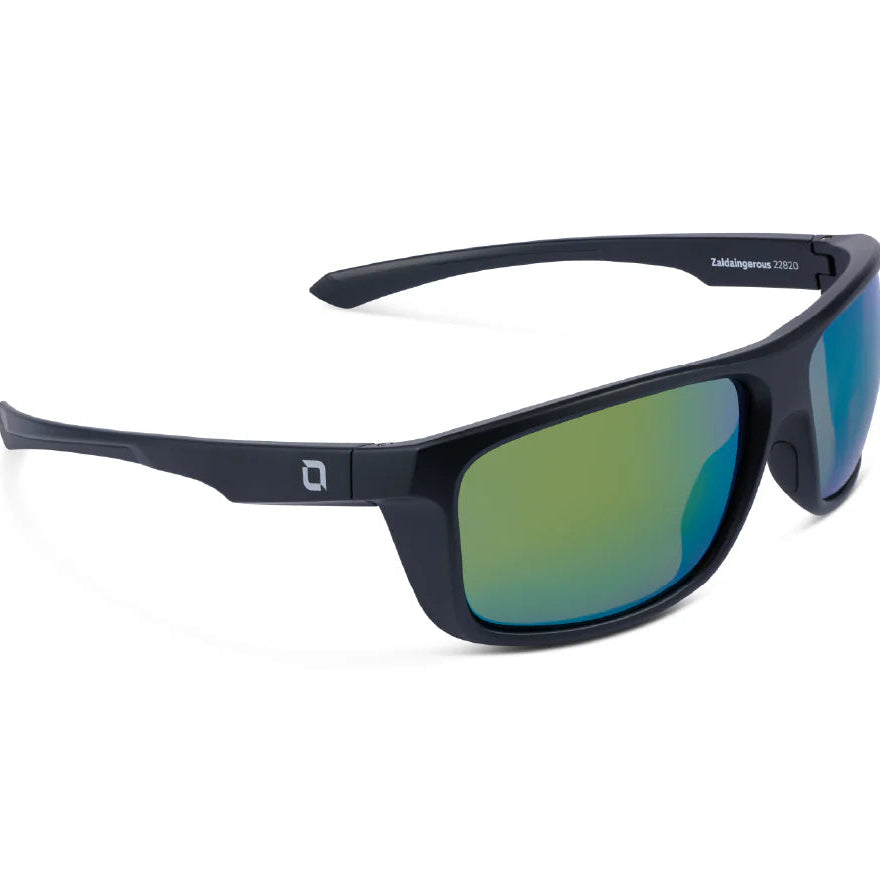 Optic Nerve-Cuda Matte Black w/ Polarized Amber Lens Green Mirror