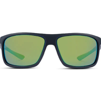 Optic Nerve-Cuda Matte Black w/ Polarized Amber Lens Green Mirror