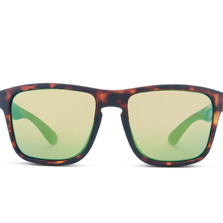 Optic Nerve-Rumble Matte Tortoise w/Polarized Amber Lens Green Mirror