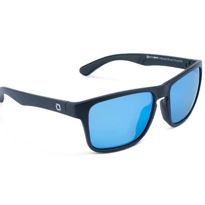 Optic Nerve-Rumble Matte Black w/Polarized Amber Lens Blue Mirror