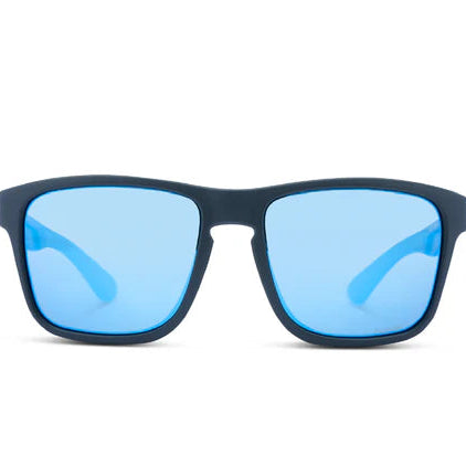 Optic Nerve-Rumble Matte Black w/Polarized Amber Lens Blue Mirror