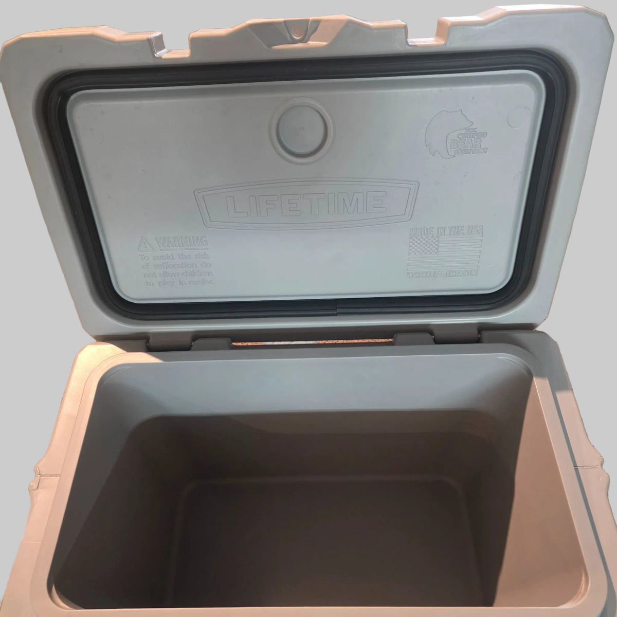 Lifetime cooler interior gasket and original molded markings