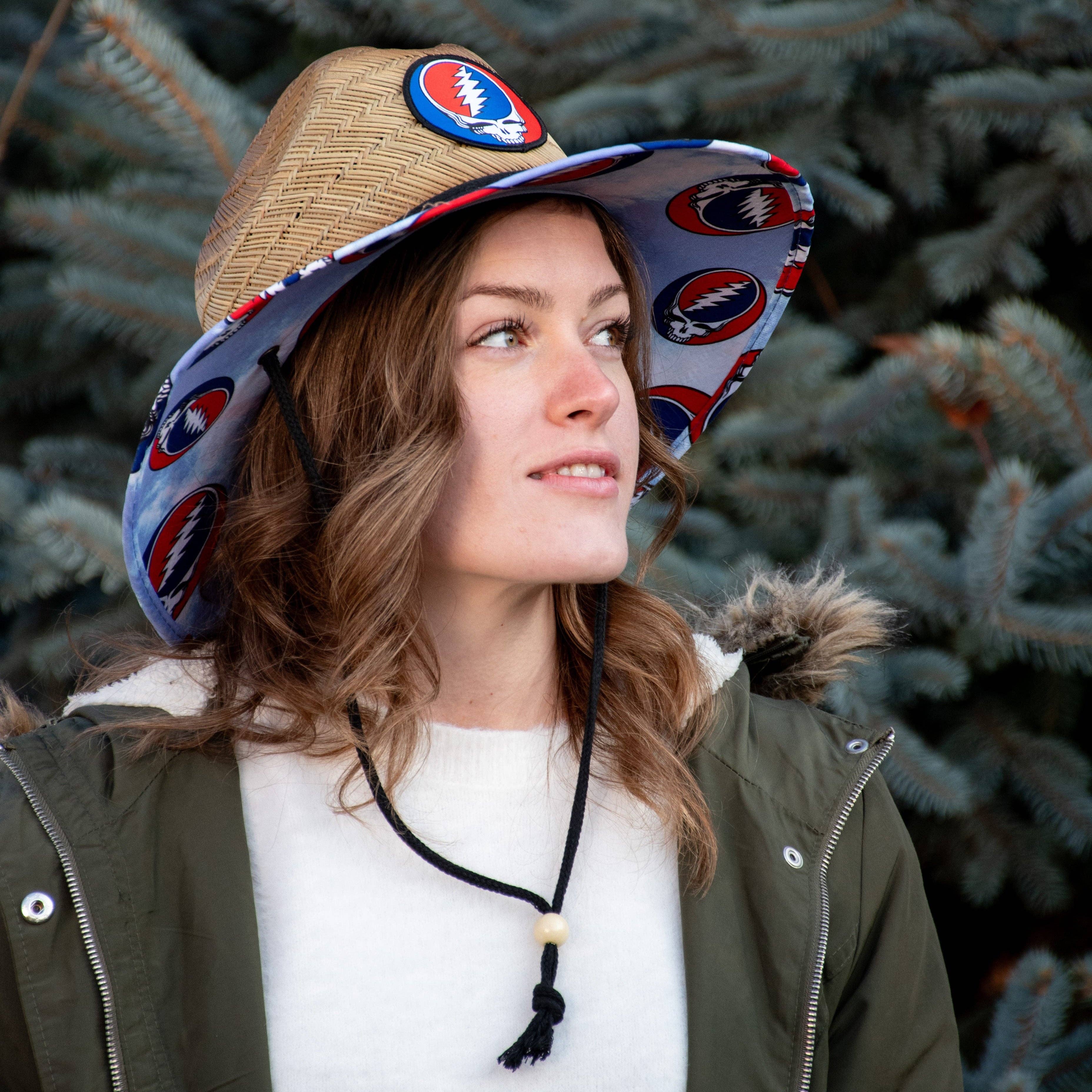 Grateful Dead Straw Stealie Sun Row Hat
