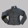 Fabletics women's black quilted hybrid jacket front