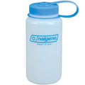 A translucent light blue Nalgene water bottle with a matching blue screw cap and carrying loop, featuring the blue Nalgene logo and 'MADE IN USA' text on the front, set against a plain white background.